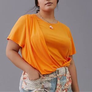 🌿NWT•Anthropologie•Draped•Crewneck Top•Size XS•